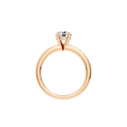 Bague Elisabetta solitaire diamant naturel rond 0.53 carat or rose